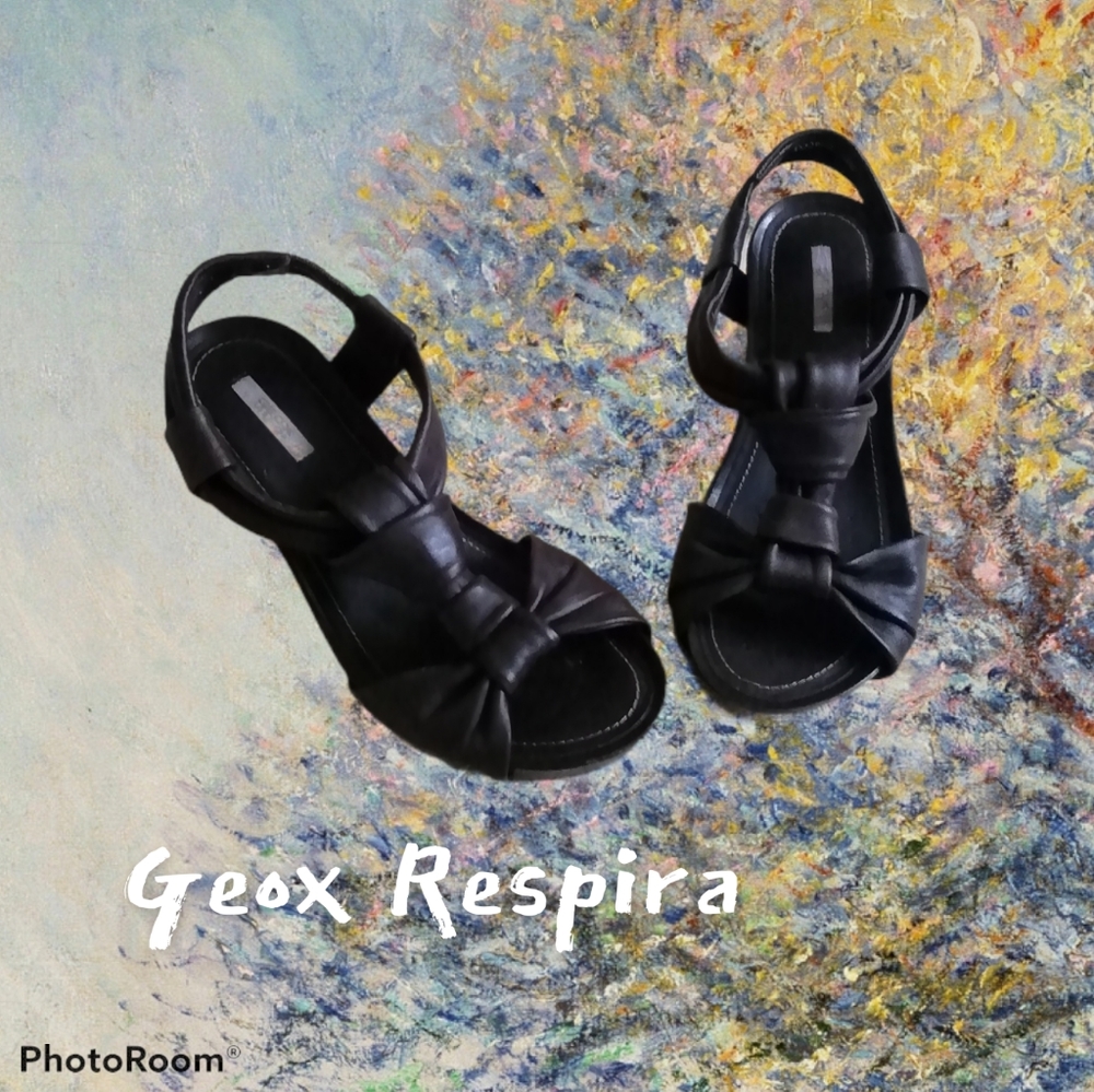Geox chocolate brown leather sandals size 37.5